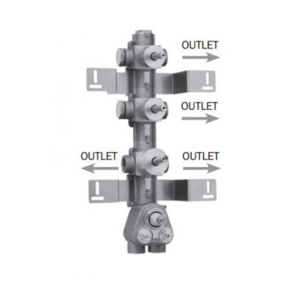 Bossini Oki/Cube Внутренняя (скрытая) часть термостатического смесителя с девиатором на 4 потребителя Z030271000 от интернет-магазина Purezza 