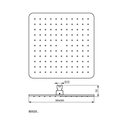 Ideal Standard IDEALRAIN CUBE L1 Верхний душ 300x300 мм, 1-функциональный B0025AA от интернет-магазина Purezza 