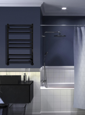 INDIGO Brace Lux Полотенцесушитель электрический 800х500 LCBLE80-50BRRt Черный муар от интернет-магазина Purezza 
