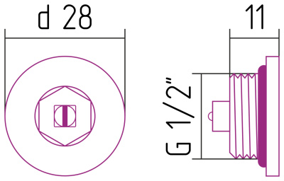 Стилье Воздухоотводчик d 28 мм / G 1/2" НР 00100-0009 от интернет-магазина Purezza 