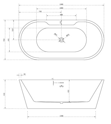 ABBER Акриловая ванна 150x70x60 AB9299-1.5 от интернет-магазина Purezza 
