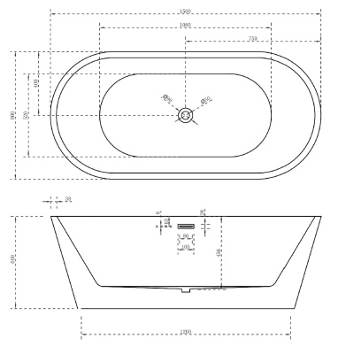 ABBER Акриловая ванна 150x80 AB9203-1.5 от интернет-магазина Purezza 