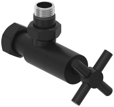 Сунержа Вентиль угловой крест G 1/2" НР х G 3/4" НГ 31-1408-1234 Матовый черный от интернет-магазина Purezza 