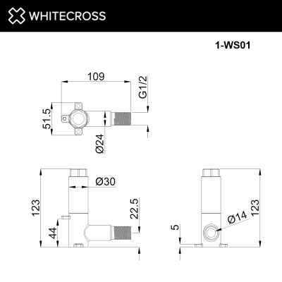 Whitecross Водорозетка монтажная, с пластиковой заглушкой G1/2 1-WS01 от интернет-магазина Purezza 