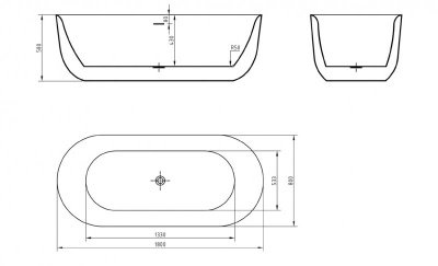Belbagno Овальная акриловая ванна в комплекте со сливом-переливом 180x80x58 BB706-1800-800 от интернет-магазина Purezza 