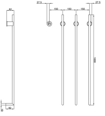 Maxonor EASY Электрический полотенцесушитель 1000х505  PL-TRE07BR3-19 (45) Графит от интернет-магазина Purezza 