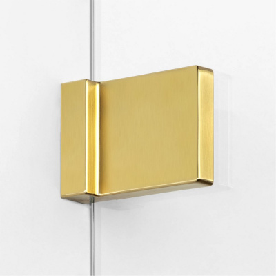 New Trendy AVEXA GOLD BRUSHED Душевая перегородка, длина 500-1400 мм, профиль брашированное золото, стекло прозрачное, толщина стекла 6 мм от интернет-магазина Purezza 