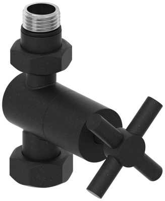Сунержа Вентиль прямой крест G 1/2" НР х G 3/4" НГ 15-1409-1234 Темный титан муар от интернет-магазина Purezza 