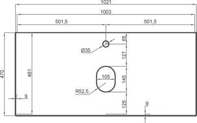 La Fenice Terra Столешница 102.1х47 FNC-VS03-TER-100 Черный от интернет-магазина Purezza 