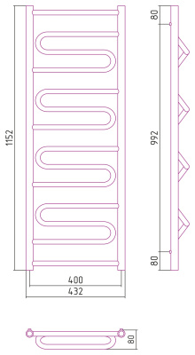 Сунержа Элегия-ПРОФИ Полотенцесушитель комбинированный 1200x400 00-5105-1240 от интернет-магазина Purezza 