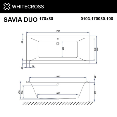 Whitecross Savia Duo Акриловая ванна 170х80 0103.170080.100 от интернет-магазина Purezza 