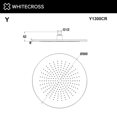 Whitecross Верхний душ D=30 см арт. Y1300CR от интернет-магазина Purezza 