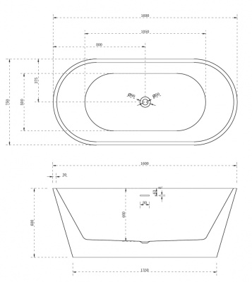 ABBER Акриловая ванна 160x75x60 AB9320-1.6 от интернет-магазина Purezza 