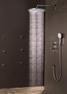 Bossini Dream Oki Верхний круглый душ с держателем 40 см, H75360J.030 от интернет-магазина Purezza 