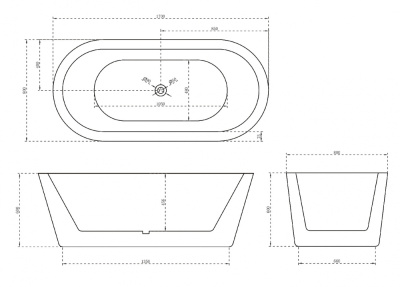ABBER Акриловая ванна 170x80x60 AB9345-1.7 от интернет-магазина Purezza 