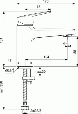 Ideal Standard CERAPLAN Смеситель для раковины BD222AA от интернет-магазина Purezza 