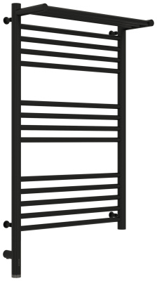 Сунержа Богема с полкой 3.0 Электрический полотенцесушитель 800х500 Матовый черный от интернет-магазина Purezza 