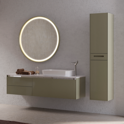 Creavit Flat Зеркало подвесное с подсветкой 100х100 FA1100.01.PL Бежевый от интернет-магазина Purezza 