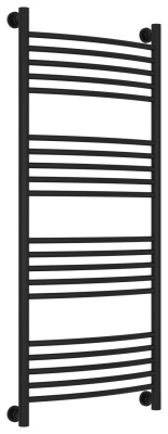 Сунержа Богема+ выгнутая Водяной полотенцесушитель 1200х500 31-0221-1250 Матовый черный от интернет-магазина Purezza 