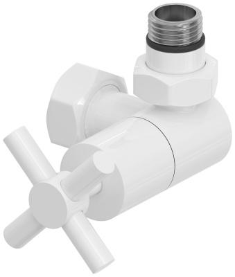 Сунержа Вентиль 3D правый (крест) G 1/2" НР х G 3/4" НГ 12-1411-1234 Белый от интернет-магазина Purezza 