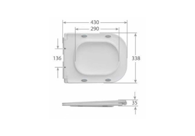 Aquatek SQUARE Сидение с крышкой для AQ4411-00, AQ4451-00, SoftClose, QuickRelease, белая, AQ4001-00 от интернет-магазина Purezza 