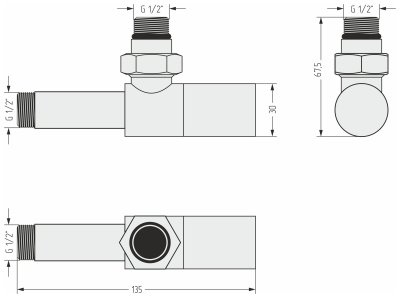 Сунержа Вентиль угловой цилиндр G 1/2" НР х G 1/2" НР 051-1400-1212 Состаренная латунь от интернет-магазина Purezza 