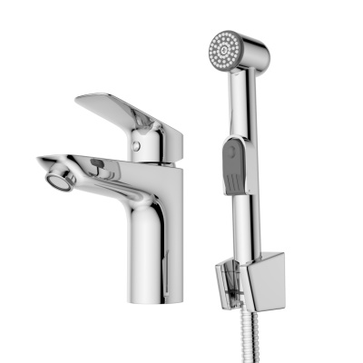 BelBagno DUE Смеситель для раковины с гигиеническим душем DUE-LVM/HGN-CRM-W0 от интернет-магазина Purezza 