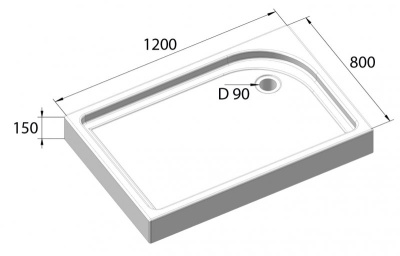 Belbagno TRAY-BB-AH прямоугольный поддон с сифоном 100х80, 120х80 от интернет-магазина Purezza 