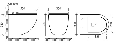 Ceramicanova Mono Rimless Подвесной унитаз CN1905 Белый от интернет-магазина Purezza 