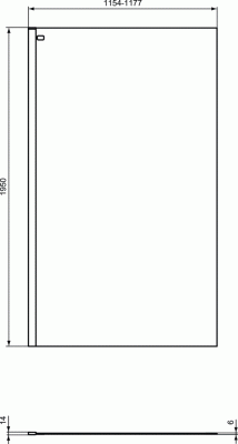 Ideal Standard CONNECT 2 Wetroom panel Фиксированная панель, длина 854-1154 мм, цвет профиля черный, стекло прозрачное от интернет-магазина Purezza 