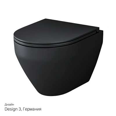 AM.PM Spirit 2.0 Унитаз подвесной безободковый с сиденьем C701700MBSC Черный от интернет-магазина Purezza 