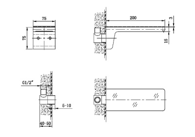 Maxonor Излив для ванны PL78/20-26 Шампань от интернет-магазина Purezza 