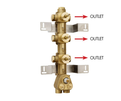 Bossini Oki/Cube Внутренняя (скрытая) часть термостатического смесителя на 3 потребителя Z030202000 от интернет-магазина Purezza 