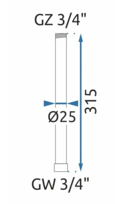 Rea Удлинитель для душевого гарнитура 30 см REA-K7704 Матовое золото от интернет-магазина Purezza 