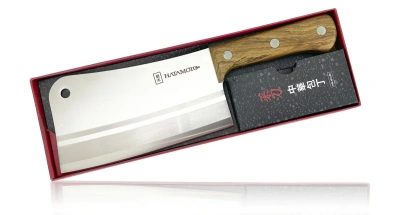 Hatamoto HN-HH190 Кухонный топорик для рубки мяса и костей, длина лезвия 185 мм, сталь SUS420J2 от интернет-магазина Purezza 