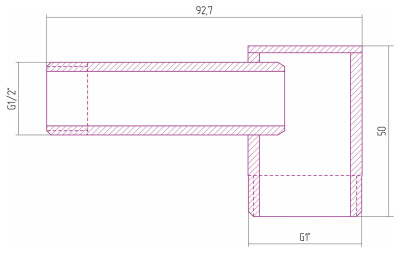 Сунержа Уголок переходной 1" нар.р. - 1/2" нар.р. 03-1506-0112 Золото от интернет-магазина Purezza 