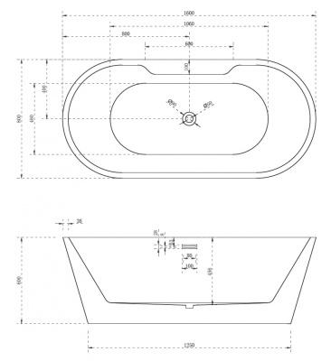 ABBER Акриловая ванна 160x80x60 AB9299-1.6 от интернет-магазина Purezza 