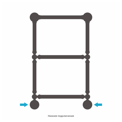 Сунержа Ренессанс 1304 Водяной полотенцесушитель 660х400 022-0280-6640 Матовая шампань от интернет-магазина Purezza 