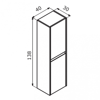 ORKA Lisbon 40 Пенал универсальный 40x30x138 Белый матовый, арт. 3001187 от интернет-магазина Purezza 