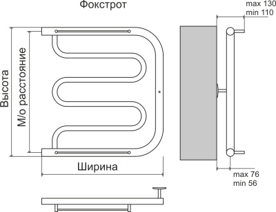 Terminus Фокстрот AISI 32х2 Водяной полотенцесушитель 600х600 4620768880919 Нержавеющая сталь от интернет-магазина Purezza 