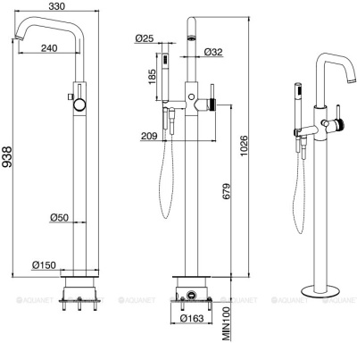 Allen Brau Priority Смеситель для ванны с душем 5.31008-00 от интернет-магазина Purezza 