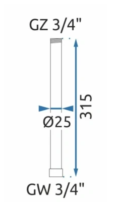 Rea Удлинитель для душевого гарнитура 30 см REA-K7702 Золото от интернет-магазина Purezza 