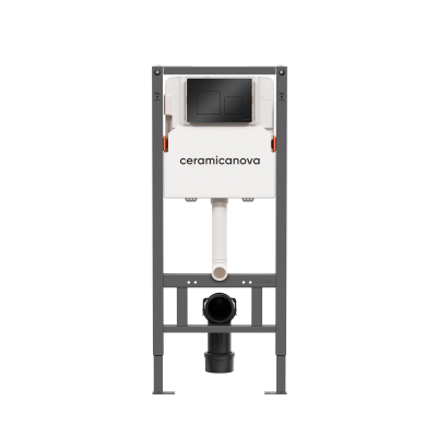 Ceramicanova Balance Система инсталляции для унитазов с кнопкой смыва Square, черная матовая CN121002MB от интернет-магазина Purezza 