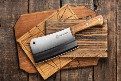 Hatamoto HN-HH190 Кухонный топорик для рубки мяса и костей, длина лезвия 185 мм, сталь SUS420J2 от интернет-магазина Purezza 