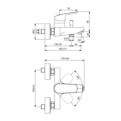 Ideal Standard BD001AA CЕRAFLEX Промо комплект (B1713AA+B1721AA+B2620AA) от интернет-магазина Purezza 