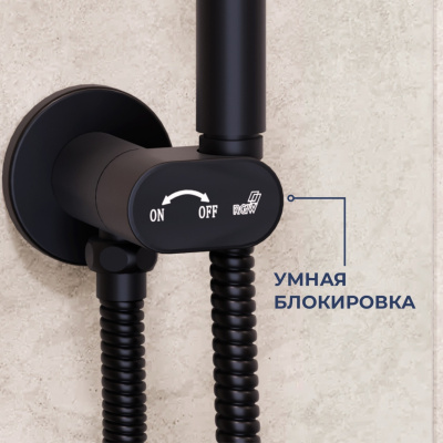 RGW SP-210-B Гигиенический душ с перекрывающим вентилем, цвет Черный от интернет-магазина Purezza 