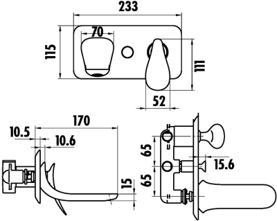 Creavit FOGLIA Cмеситель для раковины, настенный FG2501 от интернет-магазина Purezza 
