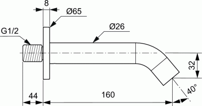 Ideal Standard JOY Настенный излив 180 мм BC805A2 Золото от интернет-магазина Purezza 