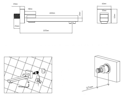 Vincea Излив для ванны VSWS-41MB Матовый черный от интернет-магазина Purezza 