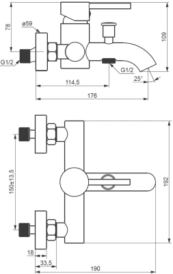 Damixa Scandinavian Pure Смеситель для ванны и душа 361000000 от интернет-магазина Purezza 